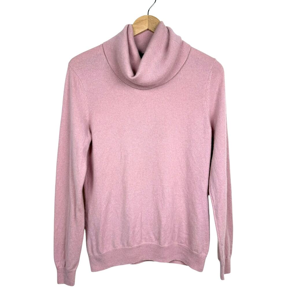Prive Cashmere Sweater 100% Cowl Neck Women's Large Rose Pink Cozy Soft Knit